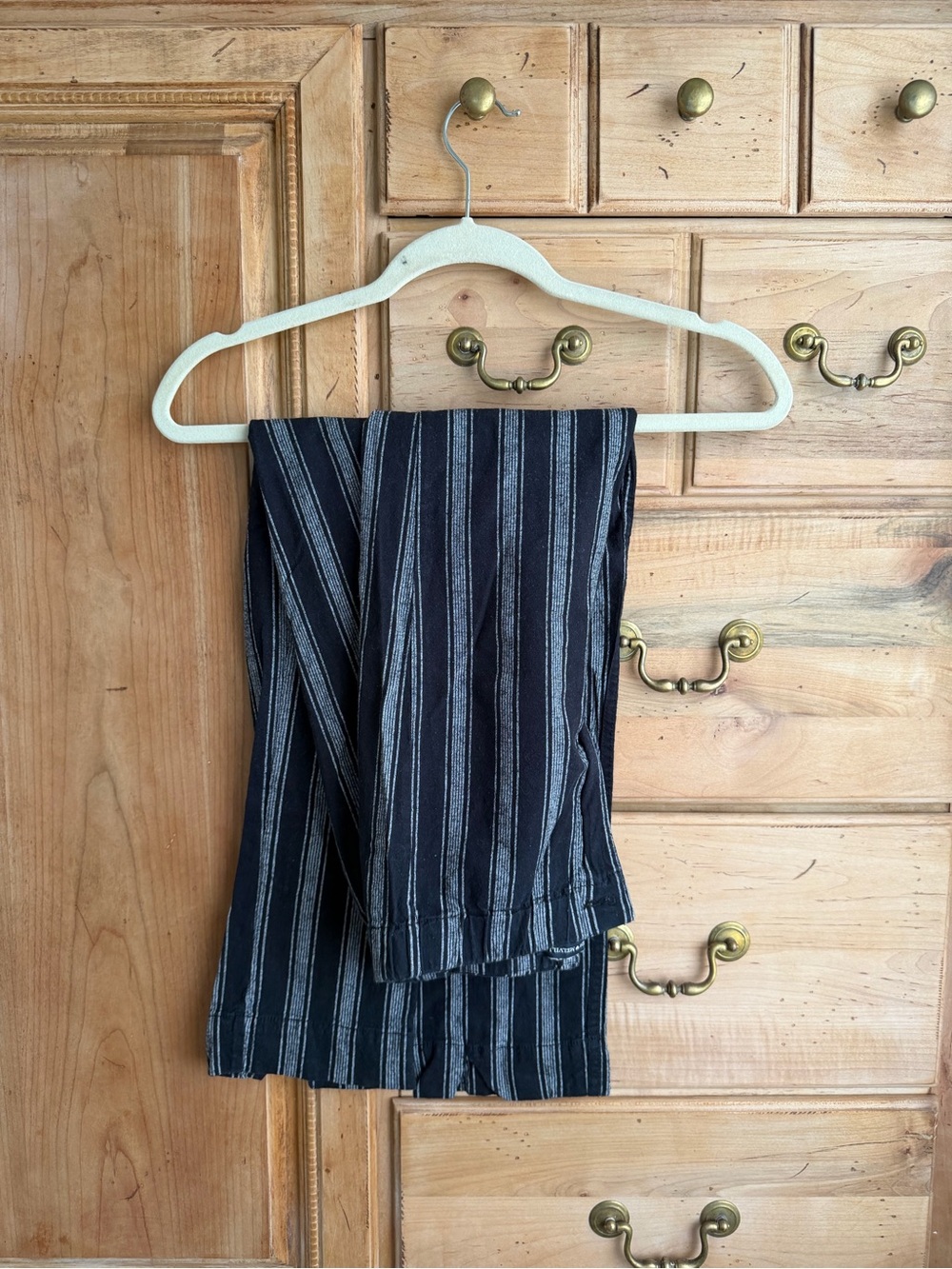 Brandy Melville black Grey Striped Straight Leg Pants